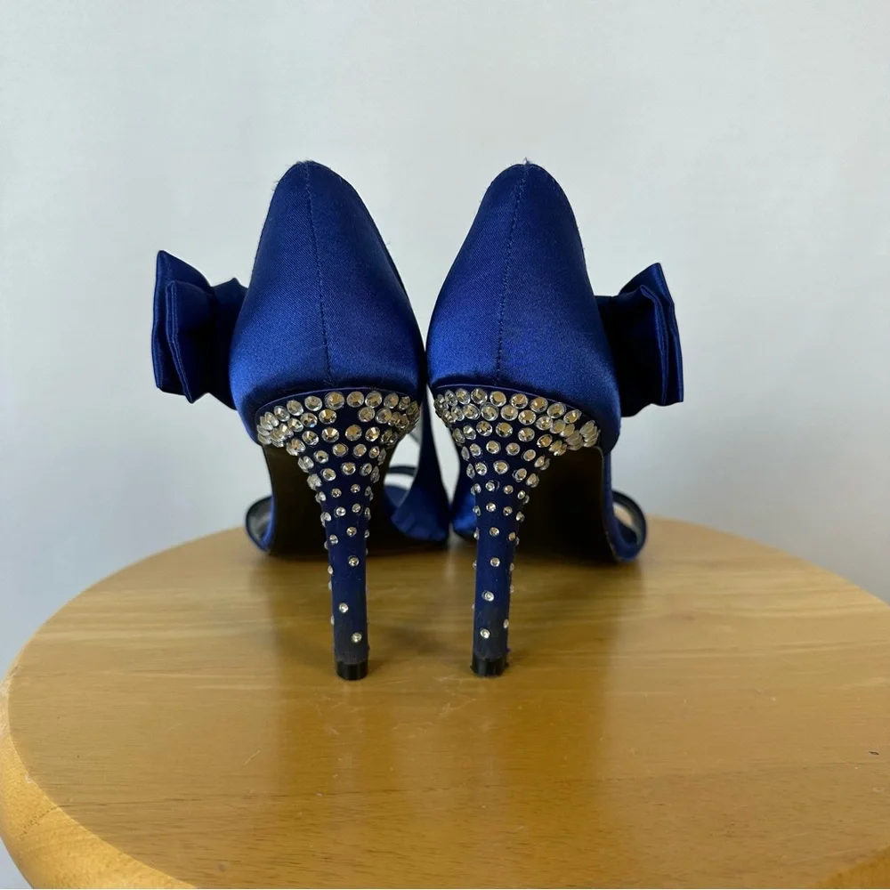 Blue Bow Bedazzled Heels - Picture 2 of 6